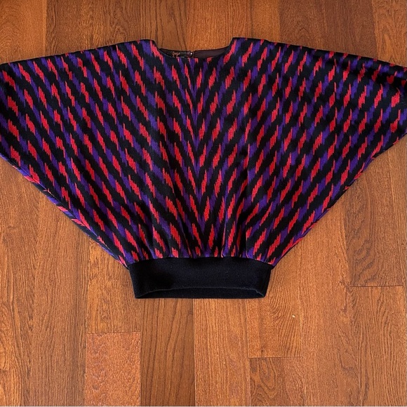 Vintage Gogo Folklore Olga Fisch Ecuadorian Woven Dolman Sleeve Top - Picture 8 of 10